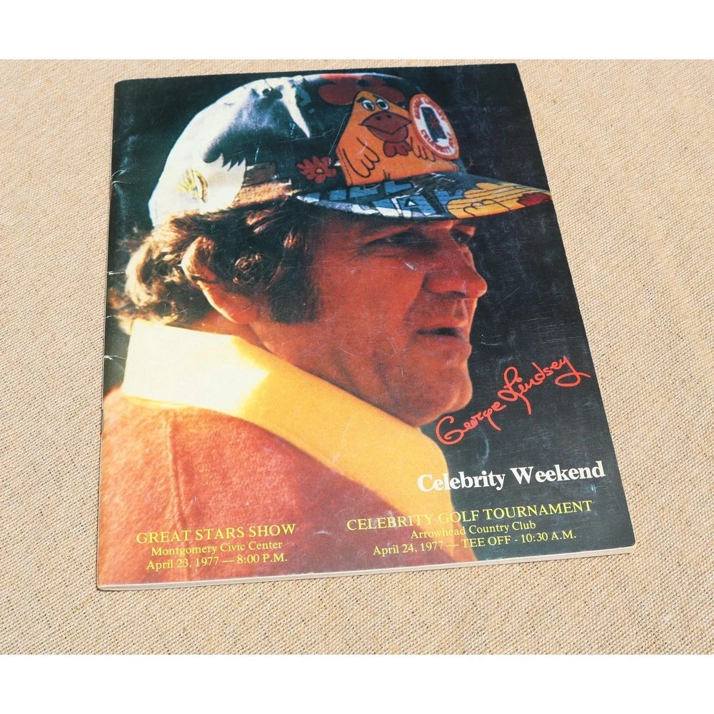 Vintage George Lindsey Celebrity Benefit Belt Buckle and Program Guide